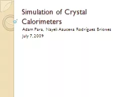 Simulation of Crystal Calorimeters