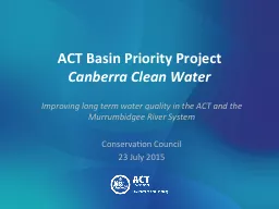 ACT Basin Priority Project