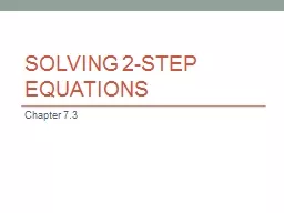 Solving 2-step equations