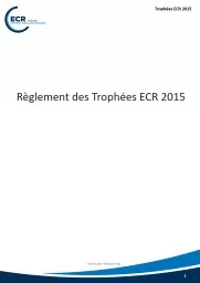 Règlement des Trophées ECR 2015