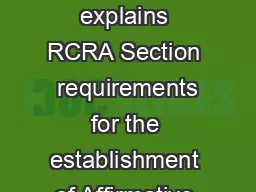 Affirmative Procurement Program This summary explains RCRA Section  requirements for the