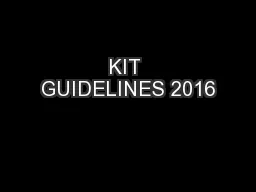 KIT GUIDELINES 2016