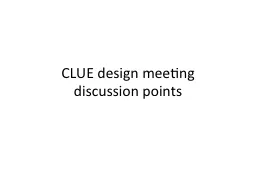 CLUE design meeting