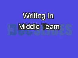 Writing in Middle Team