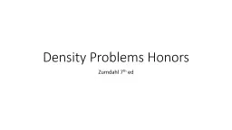 Density Problems Honors