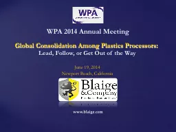 Global Consolidation Among Plastics Processors: