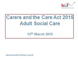 Carers and the Care Act 2015