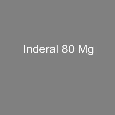 Inderal 80 Mg