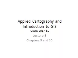 Applied Cartography and Introduction to GIS