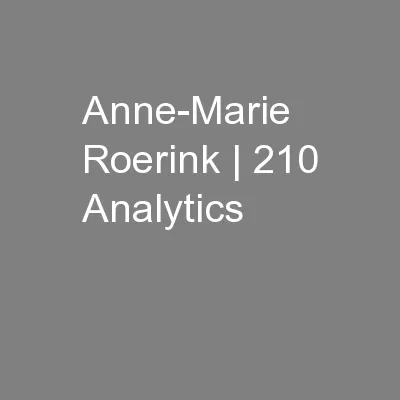 Anne-Marie Roerink | 210 Analytics