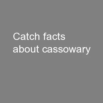 Catch facts about cassowary