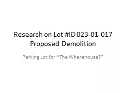 Research on Lot #ID	023-01-017