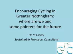 Encouraging Cycling in