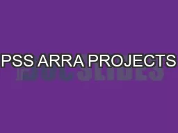 PSS ARRA PROJECTS