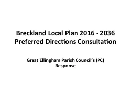 Breckland Local Plan 2016 - 2036