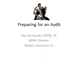 Preparing for an Audit