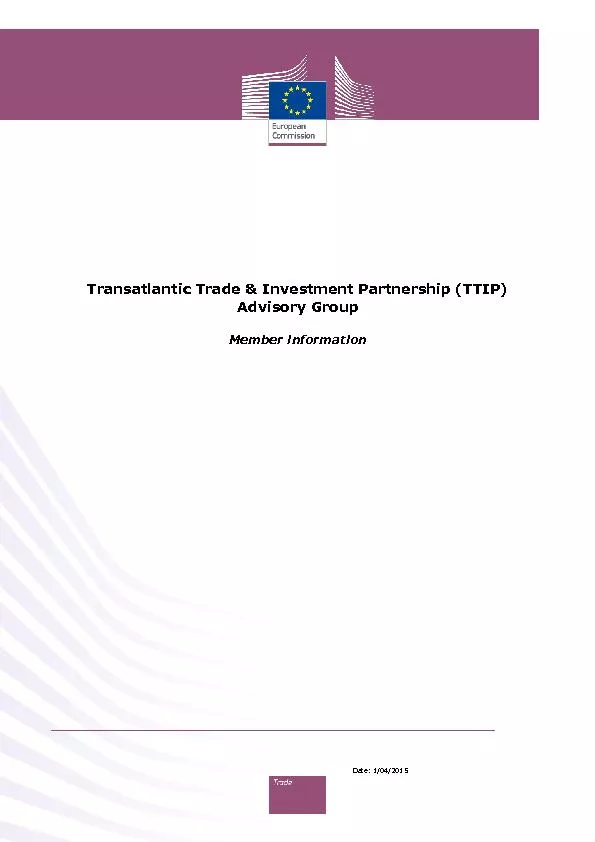 Transatlantic Trade & Investment Partnership (TTIP)