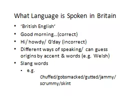 What Language is Spoken in Britain