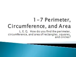 1-7 Perimeter, Circumference, and Area