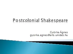 Postcolonial Shakespeare