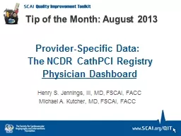 Provider-Specific Data:          The NCDR