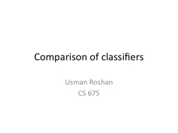 Comparison of classifiers