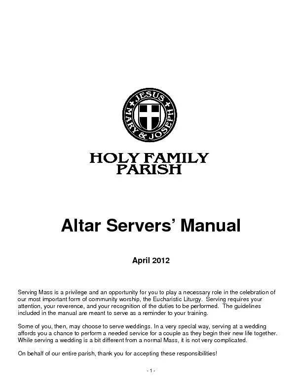 - 1 - Altar Servers