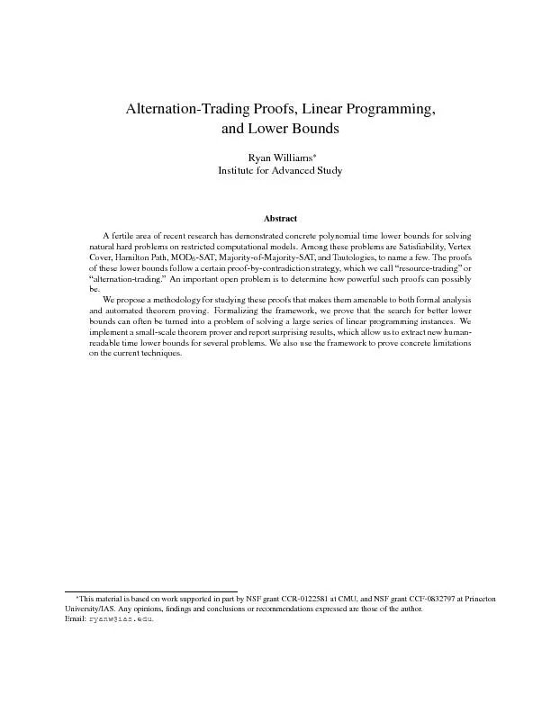 Alternation-TradingProofs,LinearProgramming,andLowerBoundsRyanWilliams