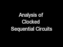 Analysis of Clocked Sequential Circuits