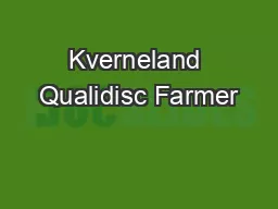 Kverneland Qualidisc Farmer