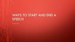 Ways to start and end a speech