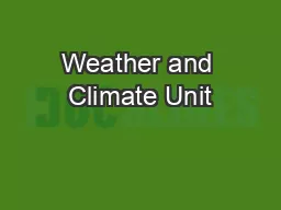 Weather and Climate Unit