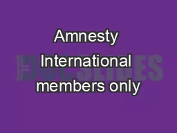 Amnesty International members only