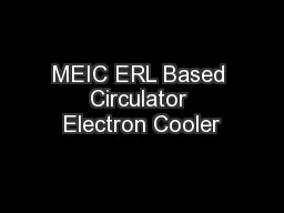 MEIC ERL Based Circulator Electron Cooler