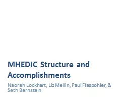 MHEDIC Structure and Accomplishments