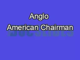Anglo American Chairman’s Fund