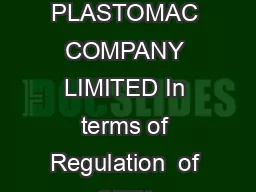 Detailed Public Statement DPS for the Shareholders of AMBITIOUS PLASTOMAC COMPANY LIMITED
