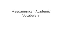 Mesoamerican Academic Vocabulary