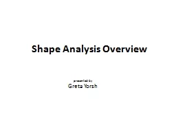 Shape Analysis Overview