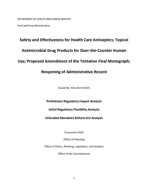 DEPARTMENT OF HEALTH AND HUMAN SERVICES Food and Drug Administration S