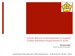 Human Resources Development to Support Coffee Plantations I