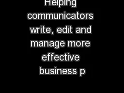 Helping communicators write, edit and manage more effective business p