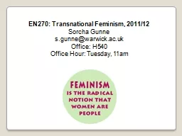 EN270: Transnational Feminism, 2011/12