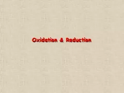 Oxidation & Reduction
