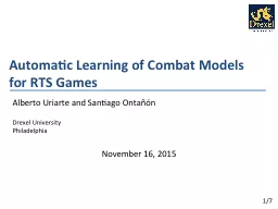 Automatic Learning of Combat Models