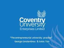 “The entrepreneurial university: practice”  