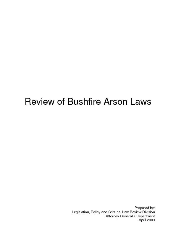 Review of Bushfire Arson Laws