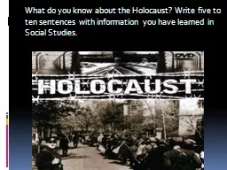 What do you know about the Holocaust? Write five to