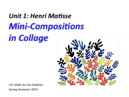 Unit 1: Henri Matisse