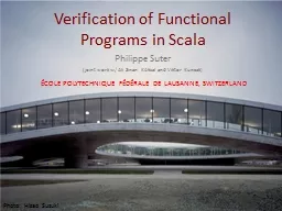 Verification of Functional Programs in